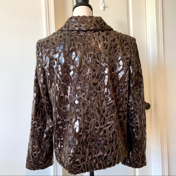 ERIN LONDON Faux Fur Leopard Print Jacket—SZ. Lg - Picture 5 of 15